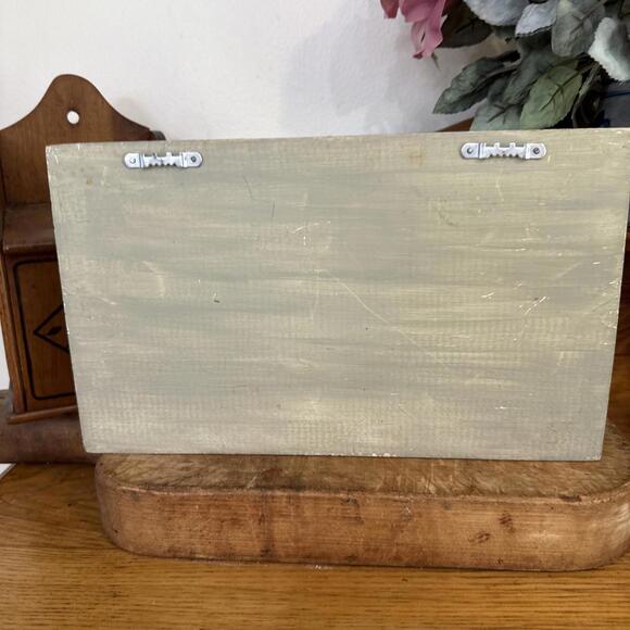 Hand Painted Folk Art Wooden Peg Hanging Coat Towel Rack Country Cottage Farm - Picture 4 of 6